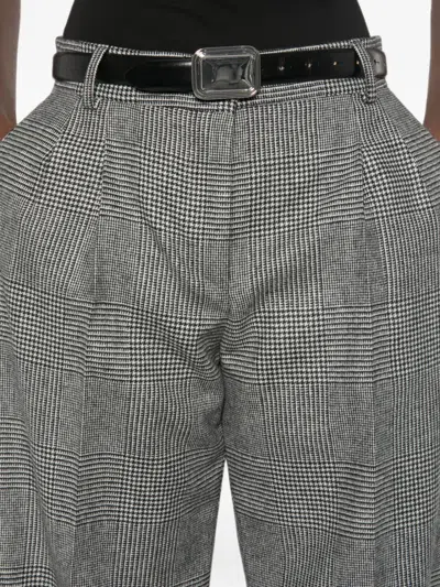 Dolce & Gabbana Check-pattern Pleated Trousers In Gray