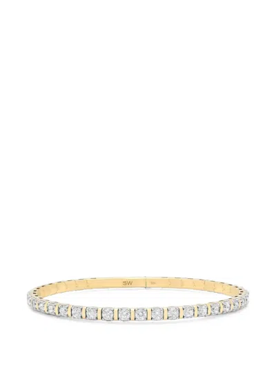 Sara Weinstock Flexion Eternity Diamond Bangle In Green