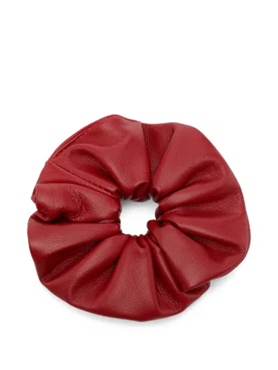 Manokhi Leather Scrunchie In Red