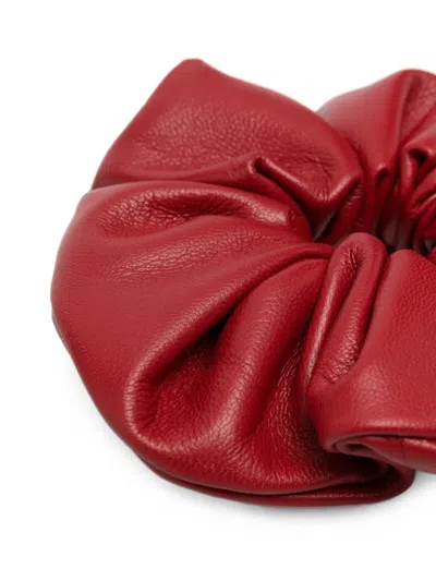 Manokhi Leather Scrunchie In Red