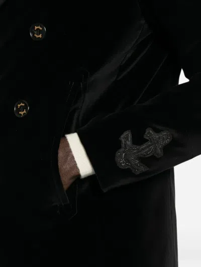 Sealup Double-breasted Coat In Black