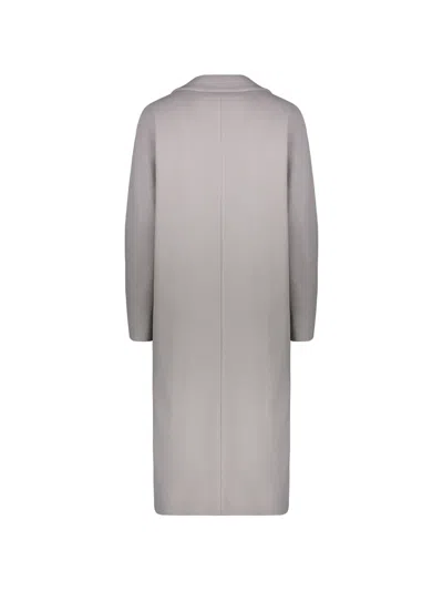 Herno Lapel-collar Button-up Coat In Gray