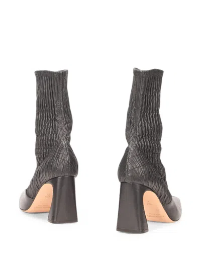 Alberta Ferretti Quilted Ruched Ankle Boots In Multi