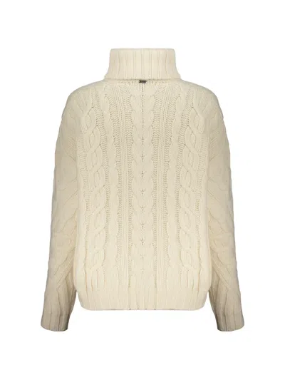 Herno Cable-knit Turtleneck Sweater In Neutral