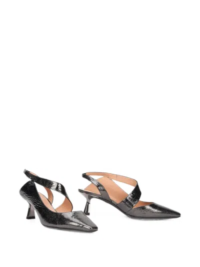 Alberta Ferretti Lizard-effect Pointed-toe Pumps In Multi