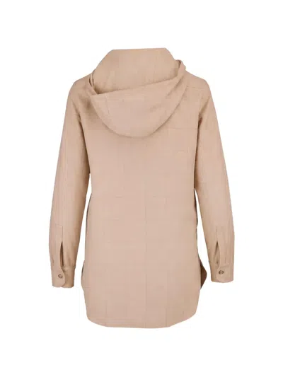 Kiton Check-pattern Hooded Jacket In Neutral