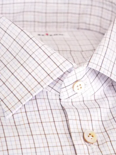 Kiton Check-pattern Shirt In Yellow