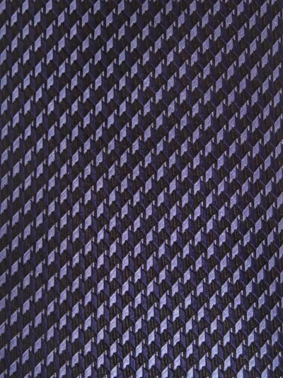 Brioni Geometric-pattern Tie In Blue
