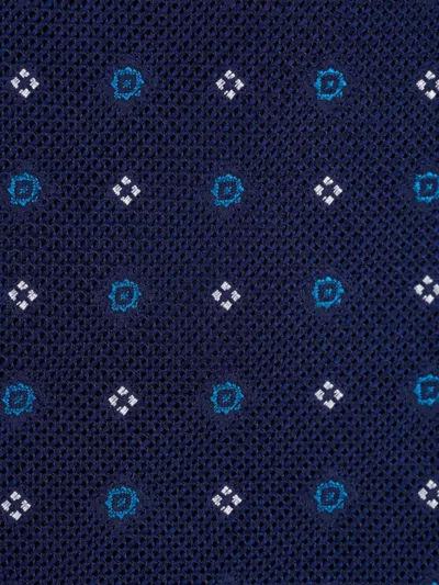 Brioni Geometric-pattern Tie In Blue