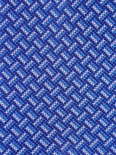 Brioni Geometric-pattern Tie In Blue