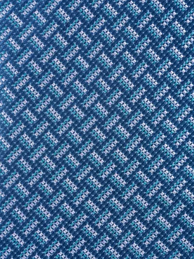Brioni Geometric-pattern Tie In Blue