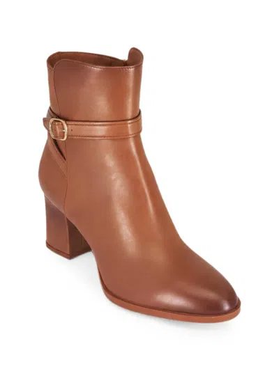 Santoni Buckle-strap Leather Ankle Boots In Brown