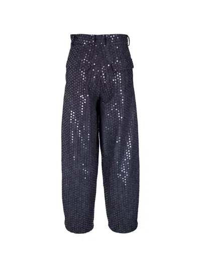 Odeeh Sequin-embellished Trousers In Blue