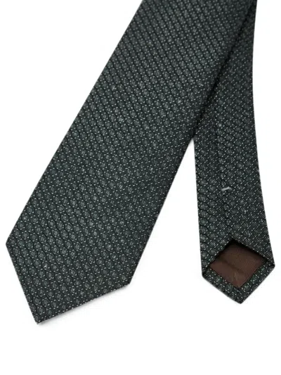 Canali Geometric-pattern Tie In Black