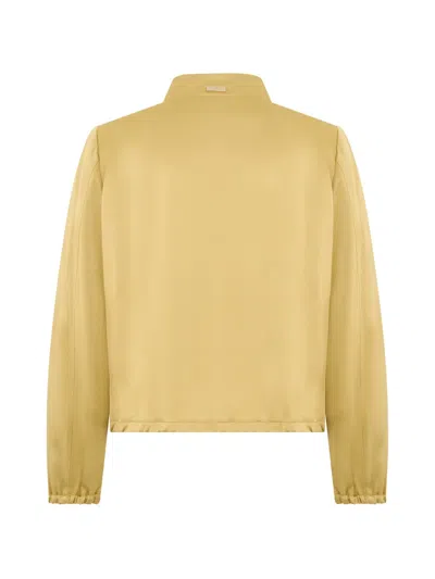 Herno Band-collar Bomber Jacket In Yellow