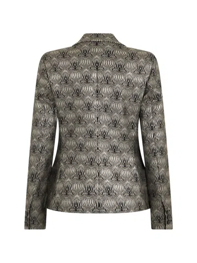 Alberta Ferretti Patterned Single-breasted Blazer In Black