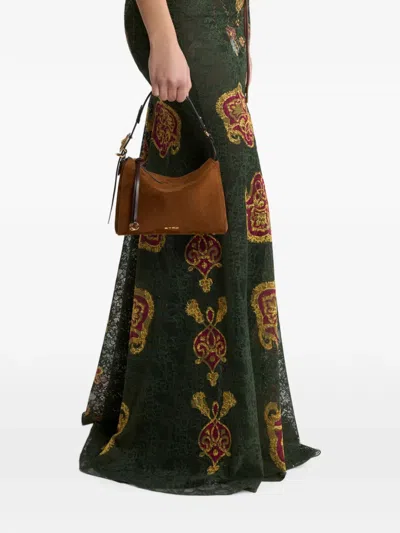 Etro Suede Buckled Shoulder Bag In Pattern