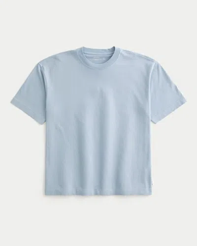 Hollister Boxy Heavyweight Crew T-shirt In Light Slate