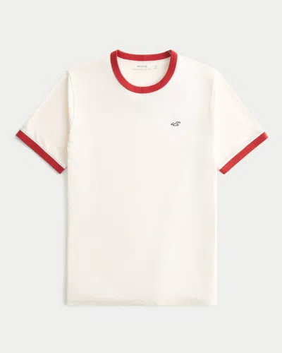 Hollister Must-have Cotton Icon Ringer Tee In Cream