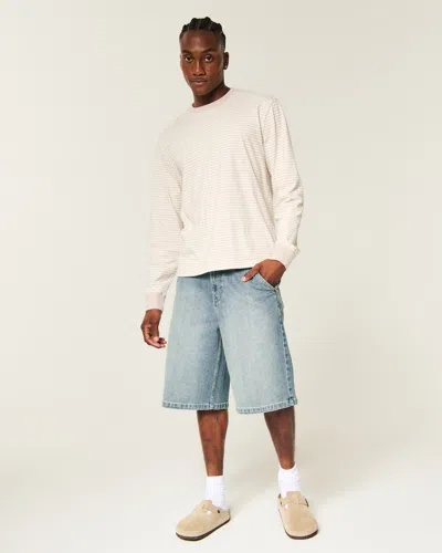 Hollister Super Baggy Jean Shorts In Medium