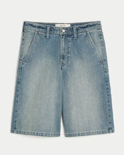 Hollister Super Baggy Jean Shorts In Medium