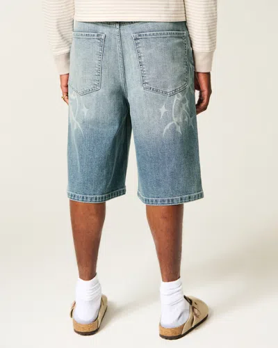 Hollister Super Baggy Jean Shorts In Medium
