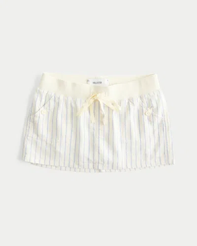 Hollister Remi Ultra Low-rise Micro Mini Skort In Yellow Stripe