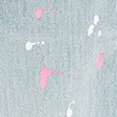 Hollister Ultra Low-rise Paint Splatter Barrel Jeans In Light