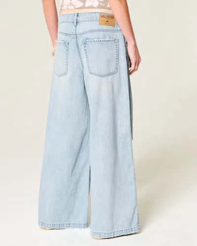 Hollister Ultra Low-rise Ripped Drapey Beyond Baggy Jeans In Light