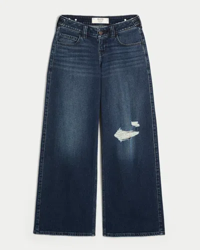 Hollister Andi Adjustable Ultra Low-rise Cherry Pocket Super Baggy Jeans In Dark