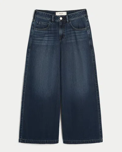 Hollister Ultra Low-rise Drapey Beyond Baggy Jeans In Dark