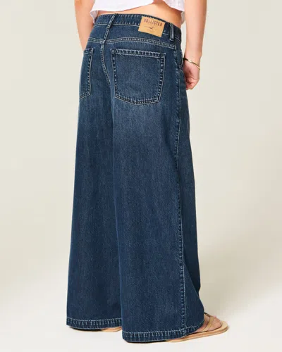 Hollister Ultra Low-rise Drapey Beyond Baggy Jeans In Dark