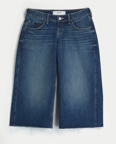 Hollister Ultra Low-rise Baggy Capri Jeans In Dark Wash