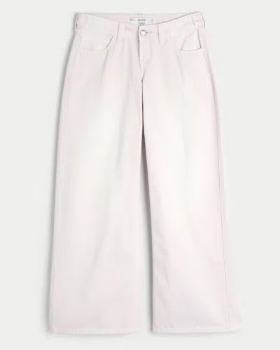 Hollister Andi Adjustable Ultra Low-rise Super Baggy Jeans In Light Pink Wash