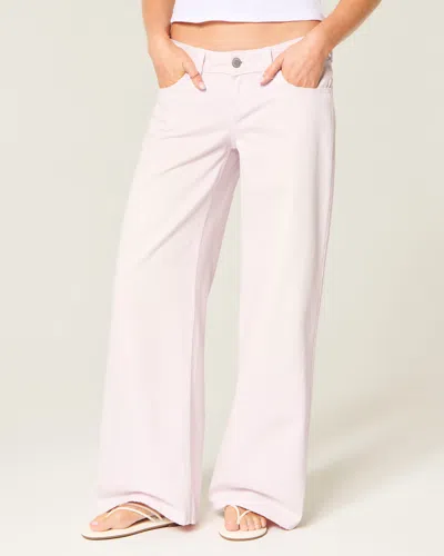 Hollister Andi Adjustable Ultra Low-rise Super Baggy Jeans In Light Pink Wash