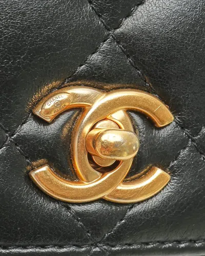 Pre-owned Chanel Cc Wallet On Chain Bag In Black