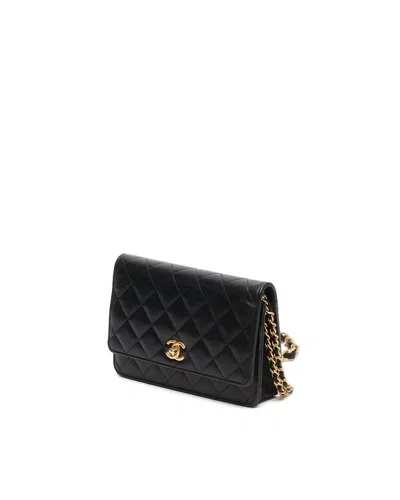 Pre-owned Chanel Cc Wallet On Chain Bag In Black