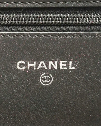 Pre-owned Chanel Cc Cambon Wallet On Chain In Black
