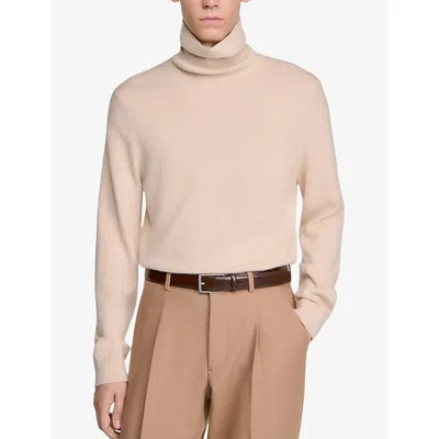 Sandro Glazed Leather Belt In Brown