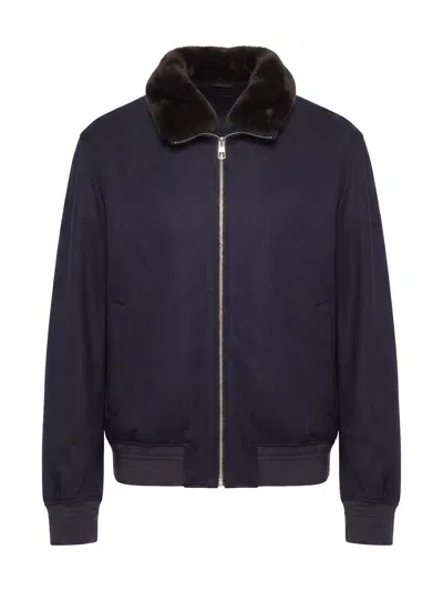 Montecore Zip-up Bomber Jacket In Blue