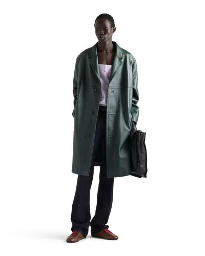 Prada Leather Coat In Multi