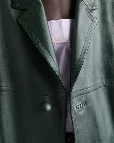 Prada Leather Coat In Multi