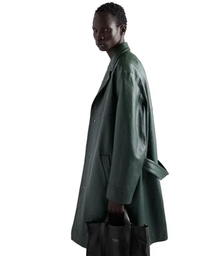 Prada Leather Coat In Multi