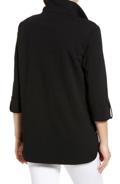 Ming Wang Zip Front Jacket In Black