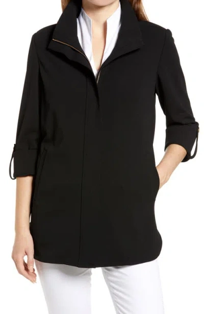 Ming Wang Zip Front Jacket In Black