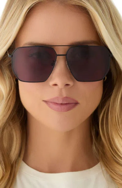 Diff Berkely 59mm Gradient Navigator Sunglasses In Black / Dark Cherry