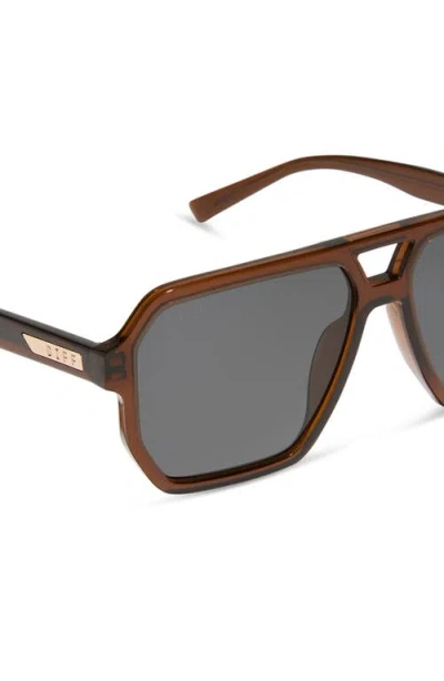 Diff Berkely 59mm Gradient Navigator Sunglasses In Black / Dark Cherry