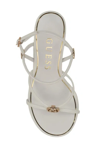 Guess Devve Slingback Wedge Sandal In White
