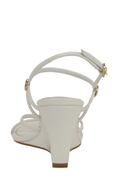 Guess Devve Slingback Wedge Sandal In White