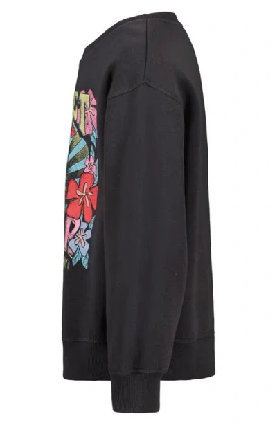Roxy Kids' Sunny Crew Graphic Sweatshirt In Phantom